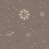 Little Amour behang voor de kinderkamer space stars ruimte bruin