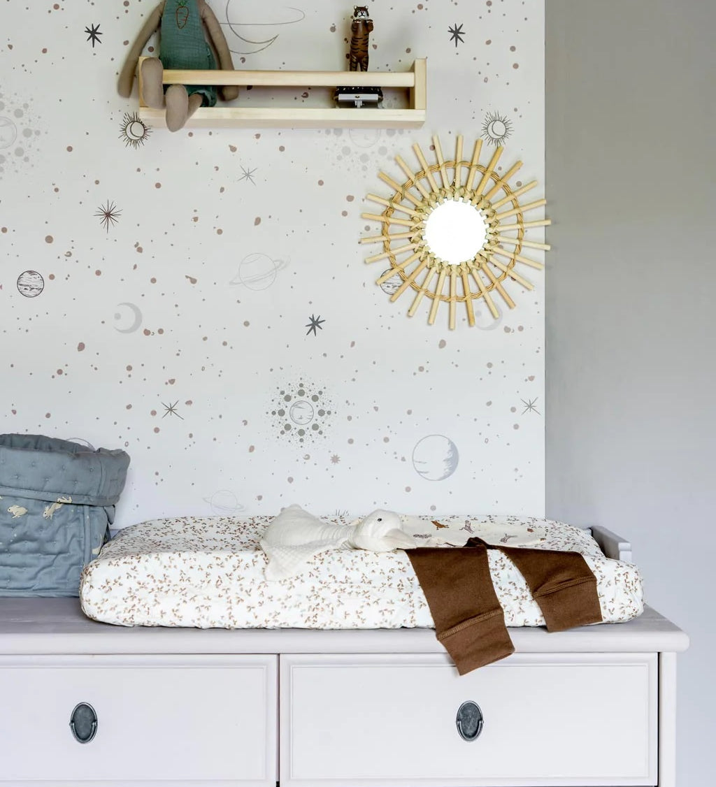 Little Amour ruimte behang voor de kinderkamer space stars wit