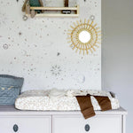 Little Amour ruimte behang voor de kinderkamer space stars wit
