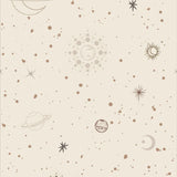 Little Amour ruimte behang voor de kinderkamer space stars wit