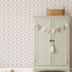 Little Amour Magic Arches boogjes behang voor babykamer neutrale kinderkamer meisjeskamer blauw