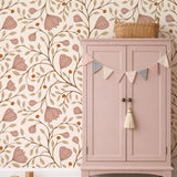 Bloemen behang voor meisjeskamer Secret Garden van Little Amour Roze groen