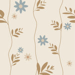 Bloemenbehang voor de kinderkamer Daisy Little Amour beige blauw
