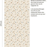 Bloemenbehang voor de kinderkamer Daisy Little Amour beige blauw