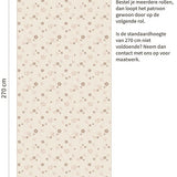 Bloemenbehang voor de kinderkamer Daisy Little Amour beige bruin