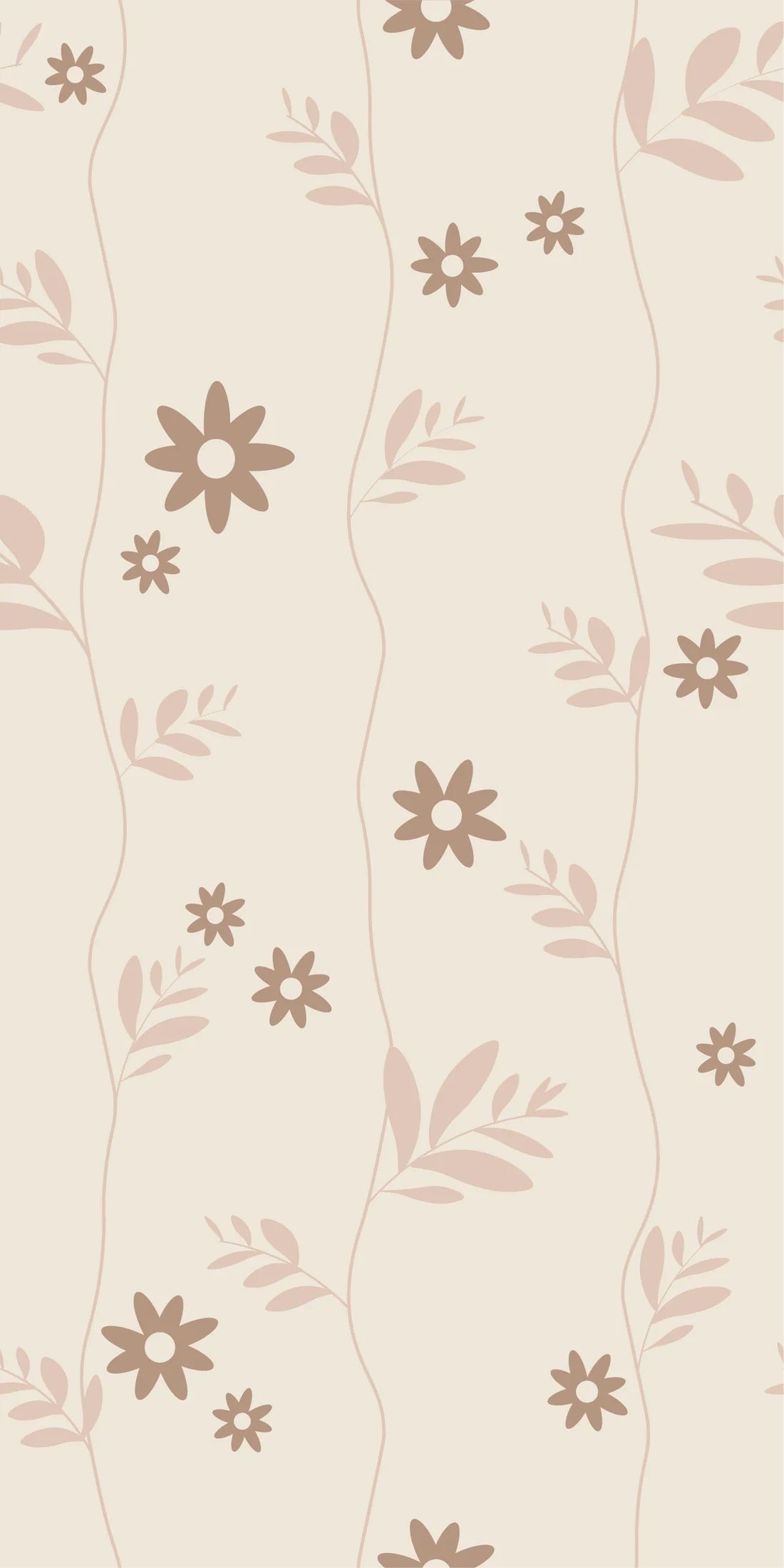 Bloemenbehang voor de kinderkamer Daisy Little Amour beige bruin