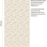 Bloemenbehang voor de kinderkamer Daisy Little Amour beige oker