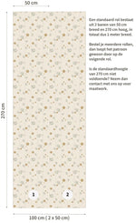 Bloemenbehang voor de kinderkamer Daisy Little Amour beige oker