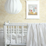 Littlephant meadow behang voor de neutrale kinderkamer en babykamer okergeel honey yellow