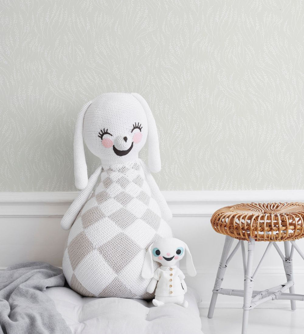 Littlephant meadow behang voor de neutrale kinderkamer en babykamer lichtgrijs light grey 1473