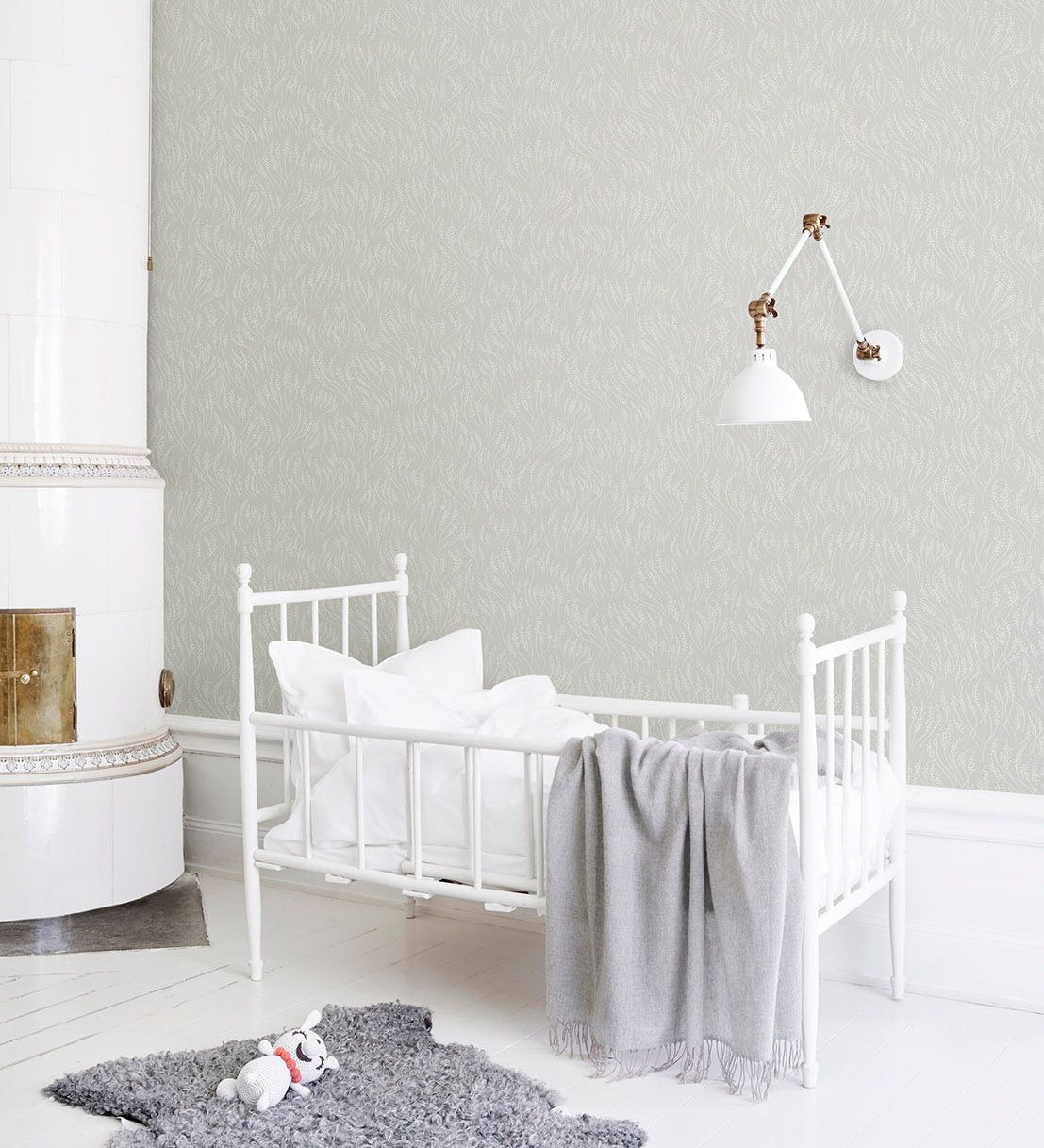 Littlephant meadow behang voor de neutrale kinderkamer en babykamer lichtgrijs mid grey 1475