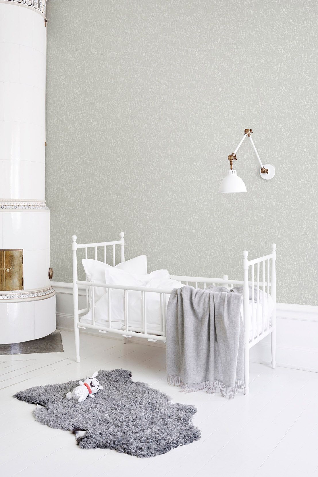 Littlephant meadow behang voor de neutrale kinderkamer en babykamer lichtgrijs mid grey 1475