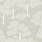 Littlephant behang voor de kinderkamer neutraal beige bomen natuur woodland notes clay beige