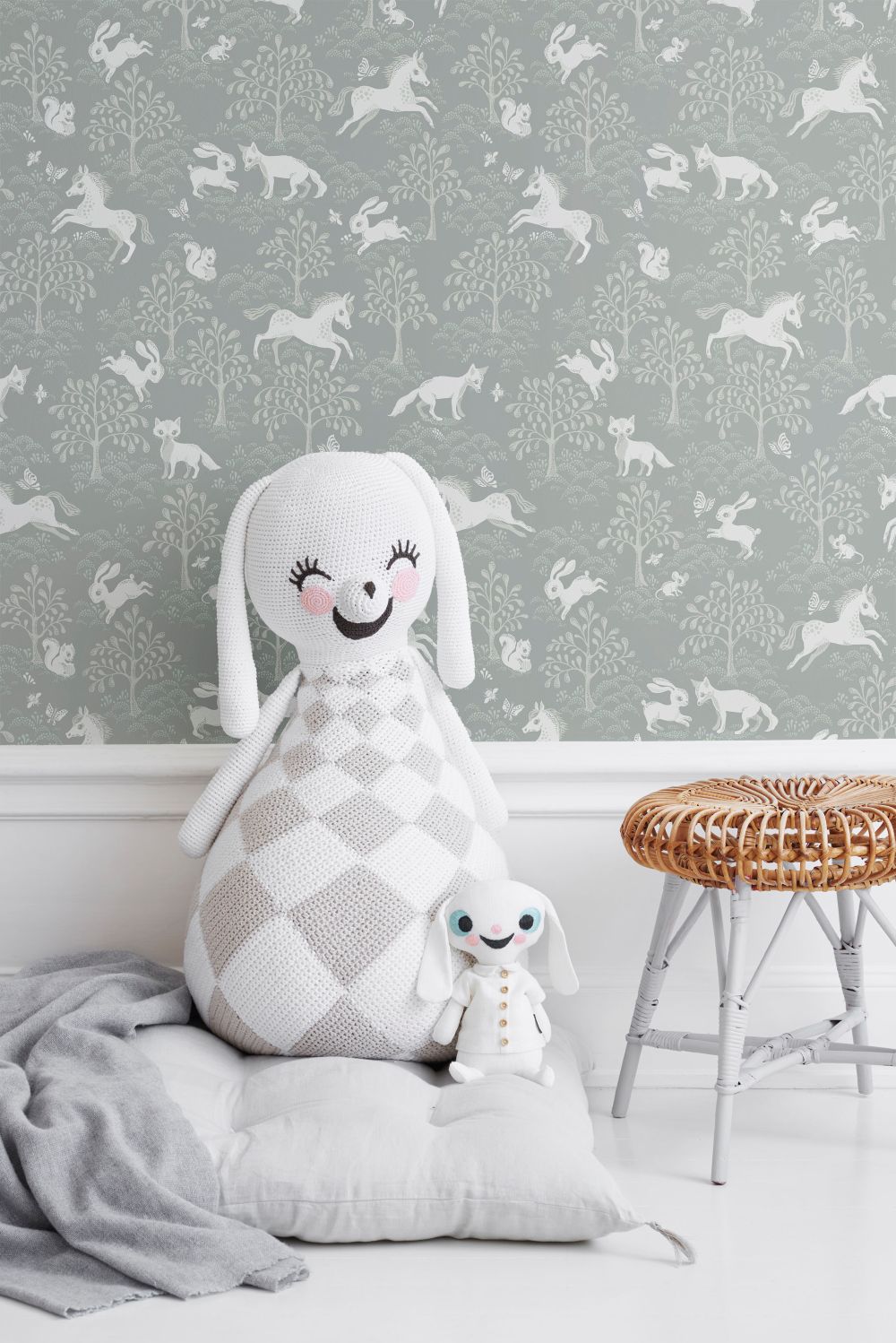 Littlephant behang voor de meisjeskamer en babykamer blauw fairytale fox