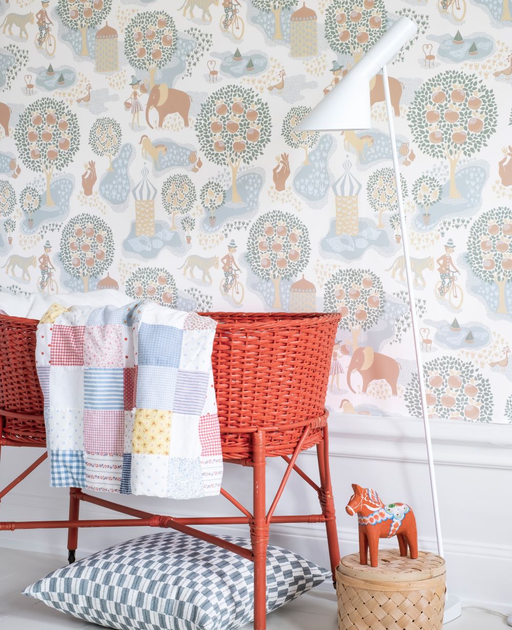 Jardin de la vie littlephant behang voor de kinderkamer kleur multi