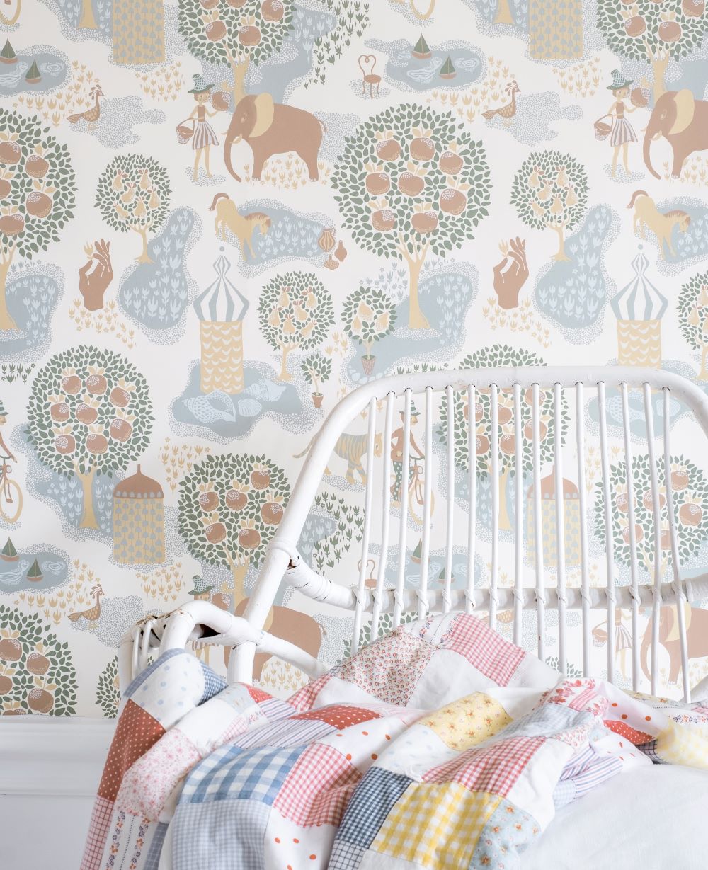 Jardin de la vie littlephant behang voor de kinderkamer kleur multi