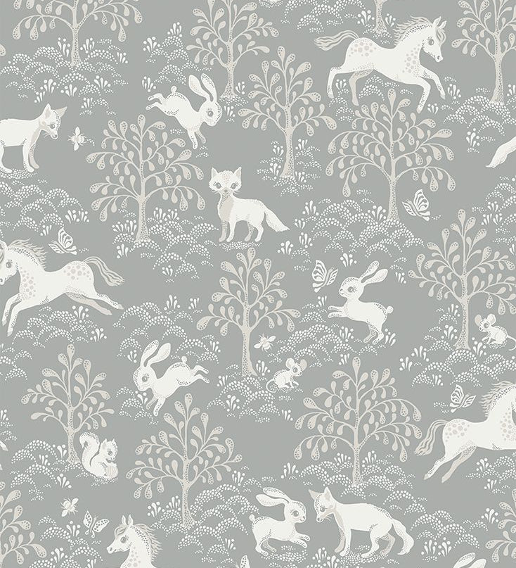 Littlephant behang voor de meisjeskamer en babykamer blauw fairytale fox