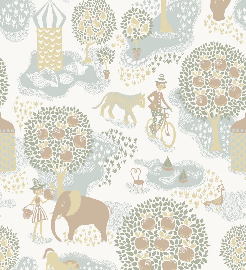 Jardin de la vie littlephant behang voor de kinderkamer kleur multi