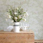 Littlephant behang wallpaper voor de kinderkamer kidsroom neutraal sage green groen