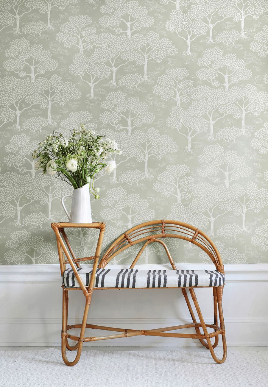 Littlephant behang wallpaper voor de kinderkamer kidsroom neutraal sage green groen