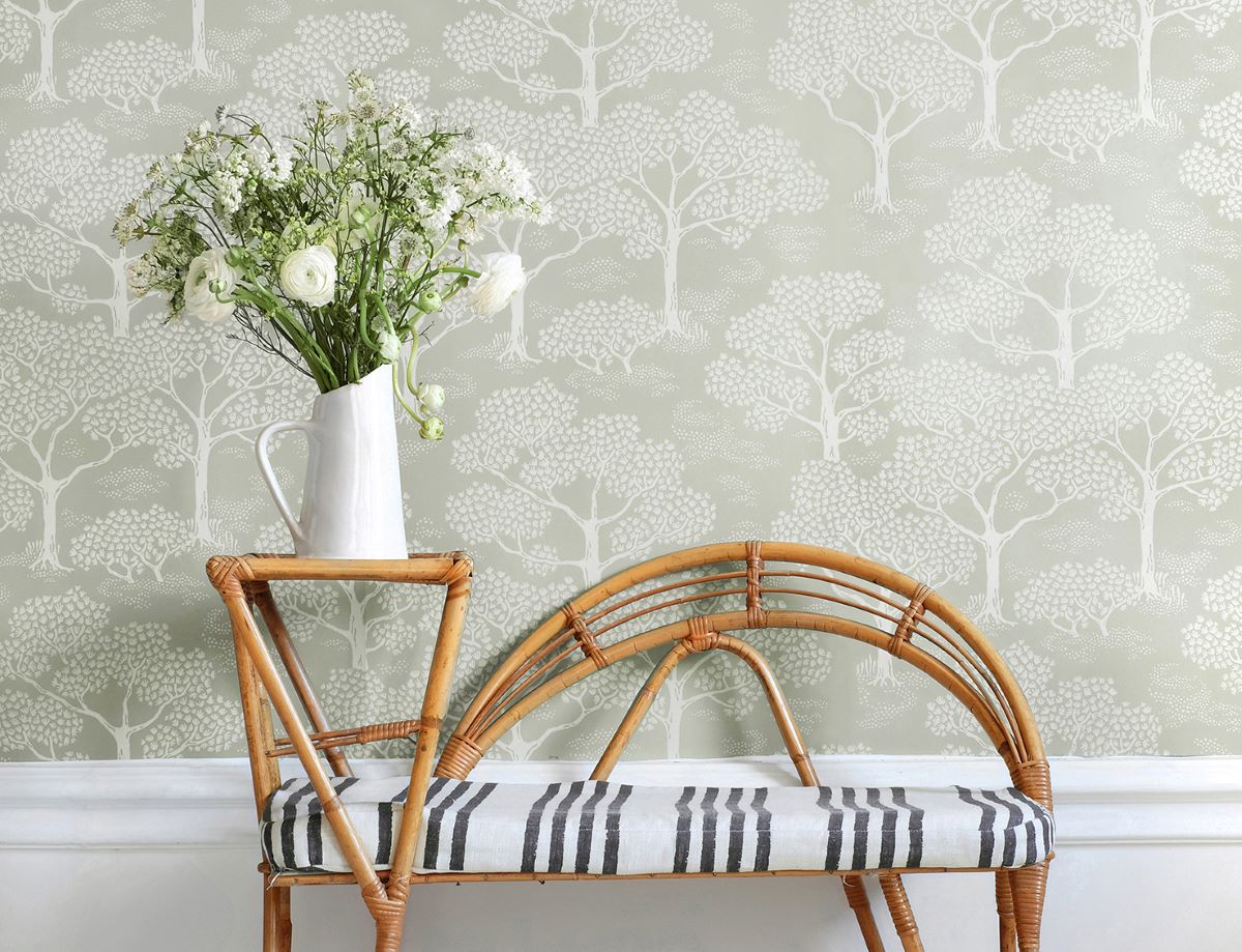 Littlephant behang wallpaper voor de kinderkamer kidsroom neutraal sage green groen