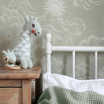 Littlephant Happy Cloud kinderbehang babykamer kinderkamer neutraal groen sage