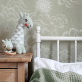 Littlephant Happy Cloud kinderbehang babykamer kinderkamer neutraal groen sage