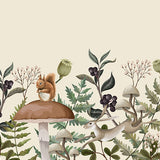 Bosdieren behang mural van creative lab amsterdam voor jongenskamer, meisjeskamer, speelkamer en babykamer.