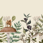 Bosdieren behang mural van creative lab amsterdam voor jongenskamer, meisjeskamer, speelkamer en babykamer.