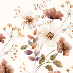 Dusty Flower van Creative Lab Amsterdam bloemen behang voor meisjeskamer en babykamer mural terra