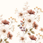 Dusty Flower van Creative Lab Amsterdam bloemen behang voor meisjeskamer en babykamer mural terra