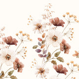 Dusty Flower van Creative Lab Amsterdam bloemen behang voor meisjeskamer en babykamer mural terra