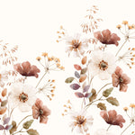 Dusty Flower van Creative Lab Amsterdam bloemen behang voor meisjeskamer en babykamer mural terra