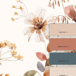 Dusty Flower van Creative Lab Amsterdam bloemen behang voor meisjeskamer en babykamer mural terra