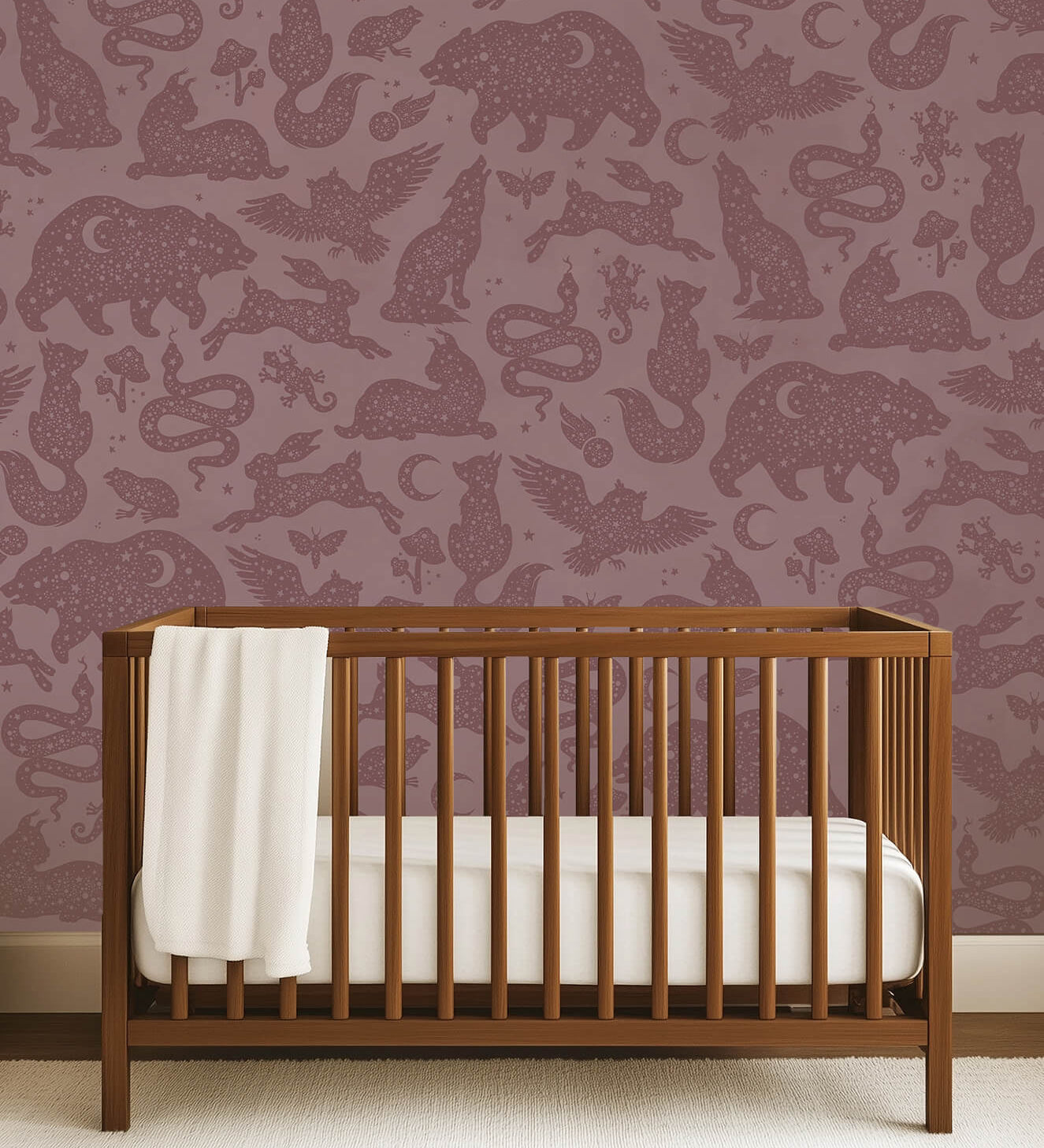 Dierenbehang voor de kinderkamer van creative lab amsterdam starlight paars