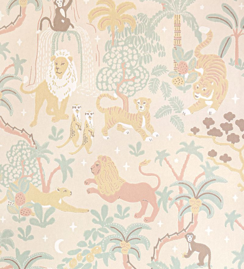 Majvillan Jungle Glow Jungle behang voor de kinderkamer met lichtgevend effect. Beige 155-01