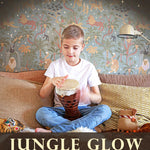 Majvillan jungle behang voor de kinderkamer jungle glow met glow in the dark effect. blauw 155-02
