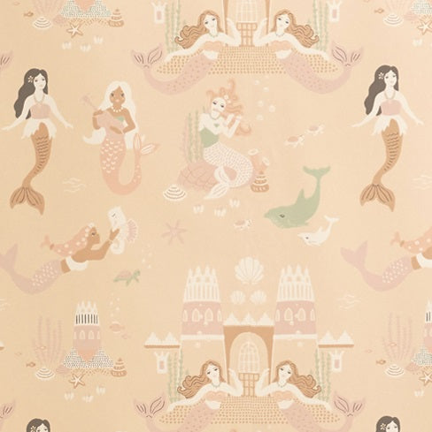 Majvillan behang meisjeskamer zeemeerminnen mermaid reef sandy beige 152-01