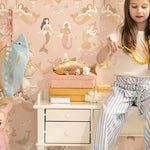 Majvillan behang zeemeerminnen roze mermaid reef sweet pink 152-03