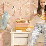 Majvillan behang zeemeerminnen roze mermaid reef sweet pink 152-03