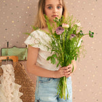 Majvillan stippen behang Stardust Cosy lilac lila 