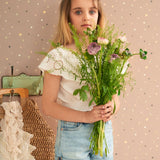 Majvillan stippen behang Stardust Cosy lilac lila 