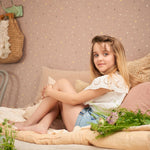 Majvillan stippen behang Stardust Cosy lilac lila 