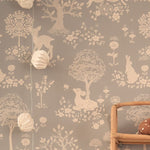 Majvillan kinderbehang meisjeskamer summer fields dusty blue blauw