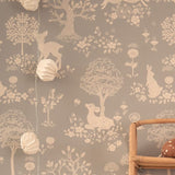 Majvillan kinderbehang meisjeskamer summer fields dusty blue blauw