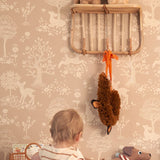 Majvillan behang kinderkamer summer fields soft brown bruin