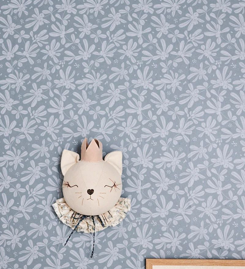 Matuu bloemenbehang voor de kinderkamer Barberries blauw