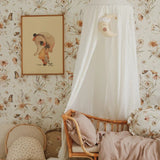 Matuu bloemenbehang kinderkamer Gouden Weide grote bloemen wit