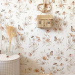 Matuu bloemenbehang voor de kinderkamer medium wit