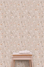 Matuu bloemenbehang voor de kinderkamer medium karamel beige